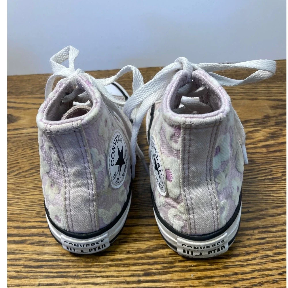 Converse Chuck Taylor All Star Youth 11 Pink Floral High Top Sneakers A08117F